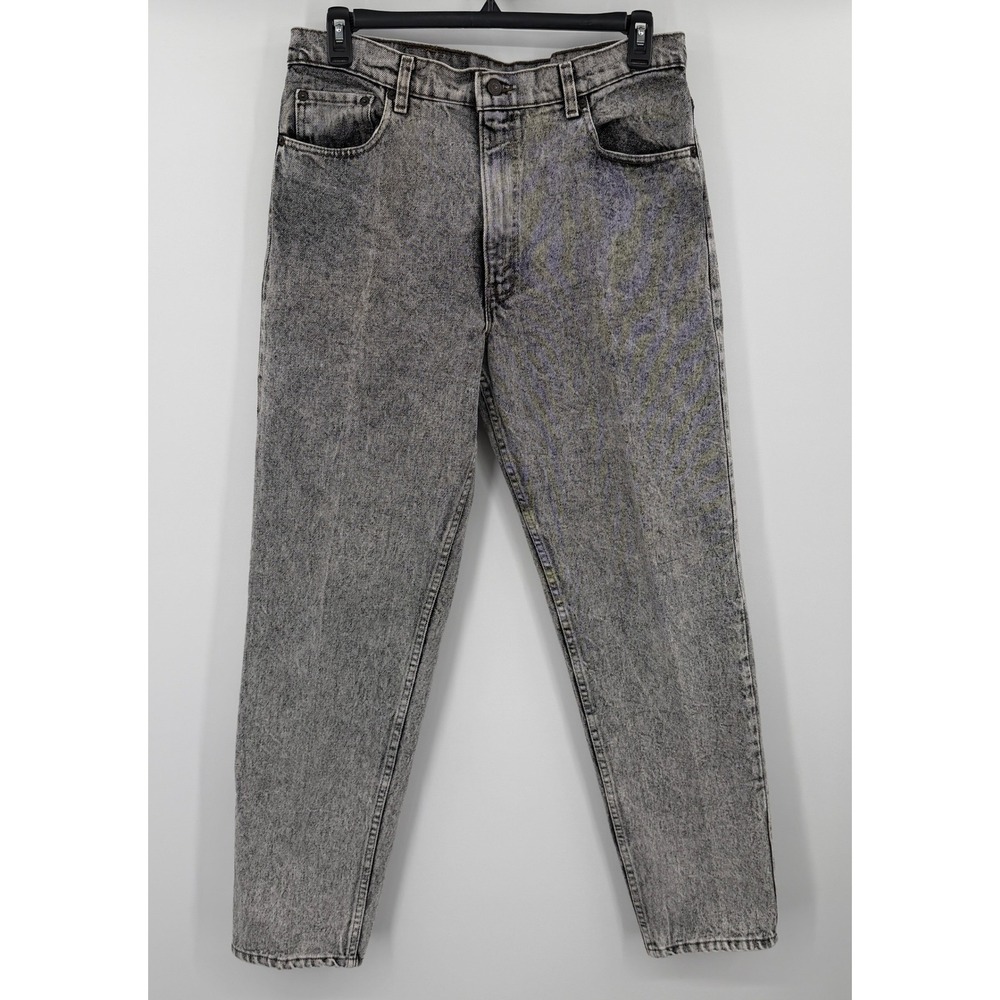 Vintage Levis 550 Relaxed Fit Tapered Leg Grey Acid Wash Jeans‎ USA Made 36x32